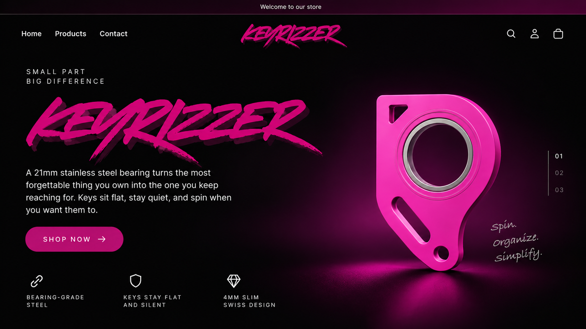 Onlineshop KEYRIZZER, Webdesign-Projekt